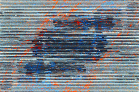 rusty metal texture in spots paint and dimplesの写真素材