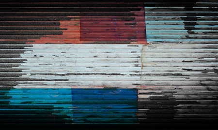 texture or background wall of shabby paint and plaster cracksの写真素材