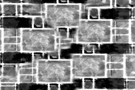 Black and white monochrome old grunge vintage weathered background abstract antique texture with retro patternの写真素材