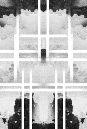 Black and white monochrome old grunge vintage weathered background abstract antique texture with retro patternの写真素材