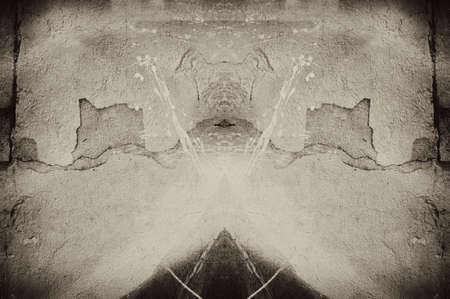 sepia tone grunge wallの写真素材