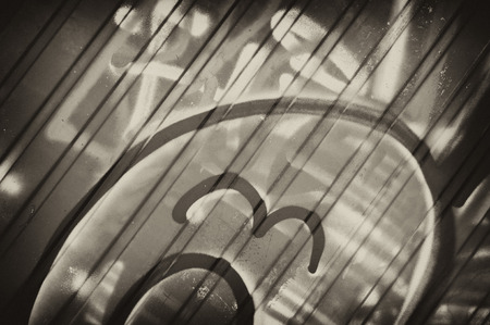 Old sepia grunge vintage weathered background abstract antique texture with retro patternの写真素材