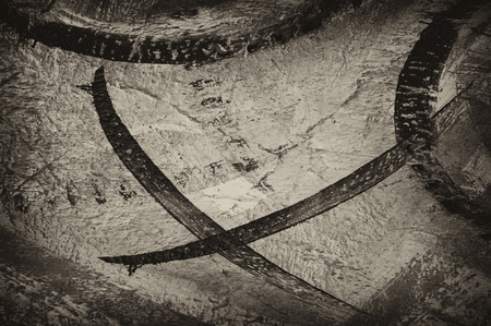 Old sepia grunge vintage weathered background abstract antique texture with retro pattern