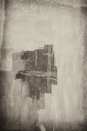 Old sepia grunge vintage weathered background abstract antique texture with retro patternの写真素材