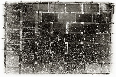 Black and white monochrome old grunge vintage weathered background abstract antique texture with retro patternの写真素材