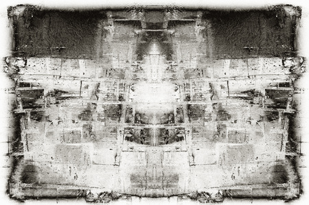 Black and white monochrome old grunge vintage weathered background abstract antique texture with retro patternの写真素材