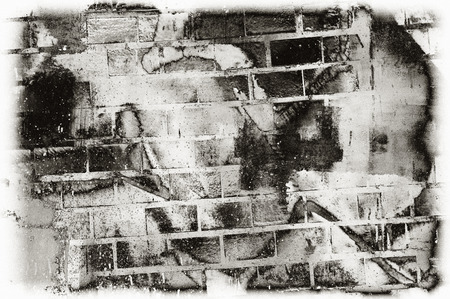 Black and white monochrome old grunge vintage weathered background abstract antique texture with...