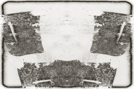 Black and white monochrome old grunge vintage weathered background abstract antique texture with retro patternの写真素材