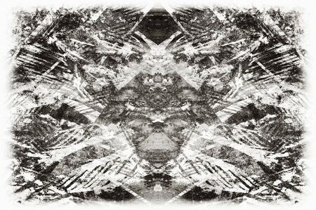 Black and white monochrome old grunge vintage weathered background abstract antique texture with retro patternの写真素材