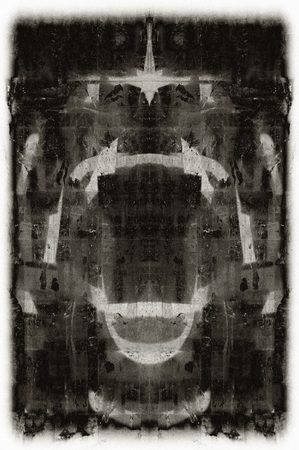 Black and white monochrome old grunge vintage weathered background abstract antique texture with retro patternの写真素材