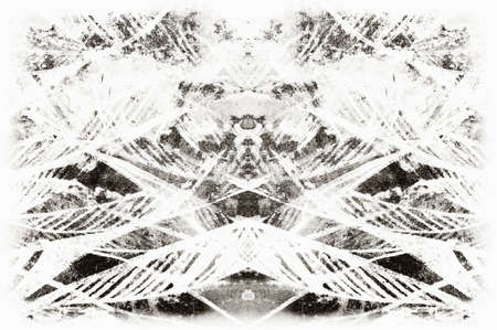 Black and white monochrome old grunge vintage weathered background abstract antique texture with retro patternの写真素材