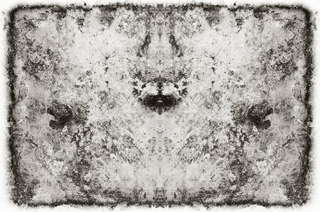 Black and white monochrome old grunge vintage weathered background abstract antique texture with retro patternの写真素材
