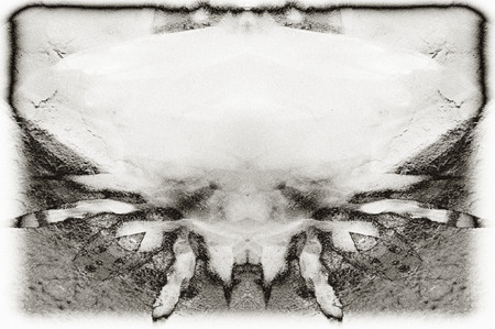 Black and white monochrome old grunge vintage weathered background abstract antique texture with retro patternの写真素材