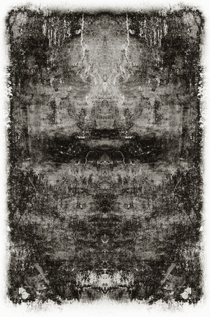 Black and white monochrome old grunge vintage weathered background abstract antique texture with retro patternの写真素材