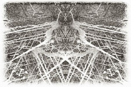 Black and white monochrome old grunge vintage weathered background abstract antique texture with...