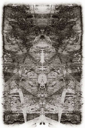 Black and white monochrome old grunge vintage weathered background abstract antique texture with...