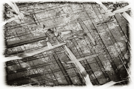 Black and white monochrome old grunge vintage weathered background abstract antique texture with...