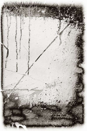 Black and white monochrome old grunge vintage weathered background abstract antique texture with...