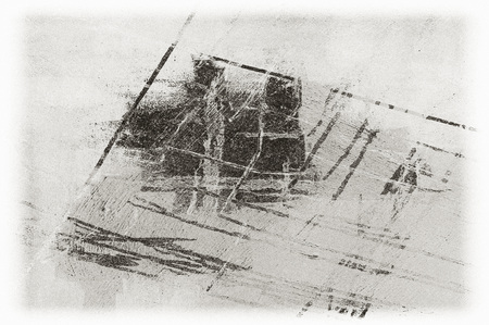 Black and white monochrome old grunge vintage weathered background abstract antique texture with...