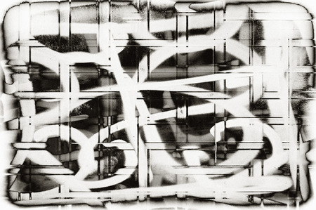 Black and white monochrome old grunge vintage weathered background abstract antique texture with retro patternの写真素材