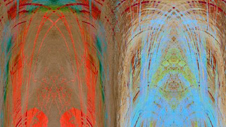 Old color grunge vintage weathered background abstract antique texture with retro pattern. 16:9...