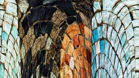 Old color grunge vintage weathered background abstract antique texture with retro pattern. 16:9 aspect ratioの写真素材