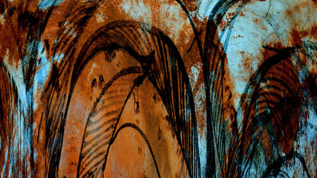 Old color grunge vintage weathered background abstract antique texture with retro pattern. 16:9 aspect ratioの写真素材