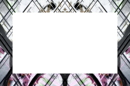 Old Color Grunge Painted Plaster Stucco Wall Vintage Weathered Frame With Abstract Antique Cracked Scratched Texture And Retro Pattern. Empty Space For Image Or Text.  3:2 Aspect Ratioの写真素材