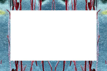 Old Color Grunge Painted Plaster Stucco Wall Vintage Weathered Frame With Abstract Antique Cracked Scratched Texture And Retro Pattern. Empty Space For Image Or Text.  3:2 Aspect Ratioの写真素材