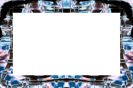 Old Color Grunge Painted Plaster Stucco Wall Vintage Weathered Frame With Abstract Antique Cracked Scratched Texture And Retro Pattern. Empty Space For Image Or Text.  3:2 Aspect Ratioの写真素材