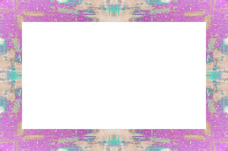 Old Color Grunge Painted Plaster Stucco Wall Vintage Weathered Frame With Abstract Antique Cracked Scratched Texture And Retro Pattern. Empty Space For Image Or Text.  3:2 Aspect Ratioの写真素材