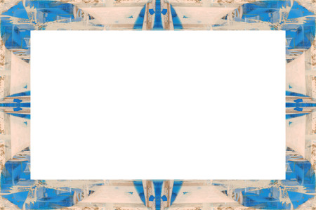 Old Color Grunge Painted Plaster Stucco Wall Vintage Weathered Frame With Abstract Antique Cracked Scratched Texture And Retro Pattern. Empty Space For Image Or Text.  3:2 Aspect Ratioの写真素材