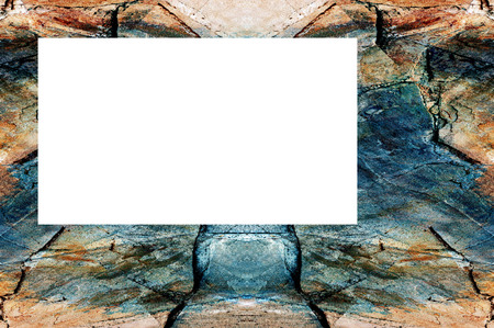 Old Color Grunge Painted Plaster Stucco Wall Vintage Weathered Frame With Abstract Antique Cracked Scratched Texture And Retro Pattern. Empty Space For Image Or Text.  3:2 Aspect Ratioの写真素材