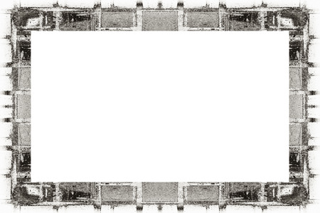 Old Color Grunge Painted Plaster Stucco Wall Vintage Weathered Frame With Abstract Antique Cracked Scratched Texture And Retro Pattern. Empty Space For Image Or Text.  3:2 Aspect Ratioの写真素材