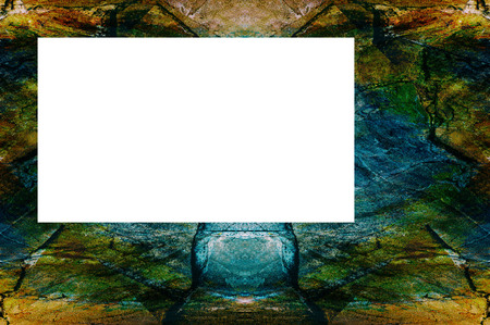 Old Color Grunge Painted Plaster Stucco Wall Vintage Weathered Frame With Abstract Antique Cracked Scratched Texture And Retro Pattern. Empty Space For Image Or Text.  3:2 Aspect Ratioの写真素材