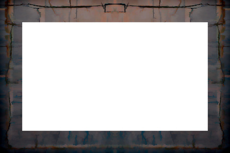 Old Color Grunge Painted Plaster Stucco Wall Vintage Weathered Frame With Abstract Antique Cracked...