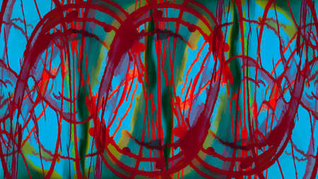 Abstract painted canvas multicolor background. Modern futuristic painted wall for backdrop or wallpaper with copy space. Close up imageの写真素材