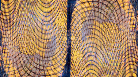 Dyed pattern on material abstract background. Modern futuristic painted wall for backdrop or wallpaper with copy space. Close up imageの写真素材