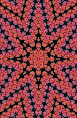 Abstract Colorful Painted Kaleidoscopic Graphic Background. Futuristic Psychedelic Hypnotic Backdrop Pattern With Texture. Folk Ethnic Floral Ornamental Mandala. Vintage Decorative Geometric Mosaicの写真素材