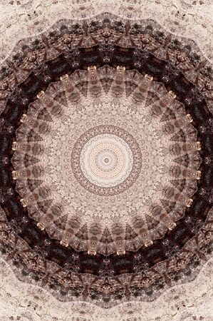 Abstract Colorful Painted Kaleidoscopic Graphic Background. Futuristic Psychedelic Hypnotic Backdrop Pattern With Texture. Folk Ethnic Floral Ornamental Mandala. Vintage Decorative Geometric Mosaicの写真素材