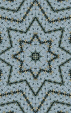 Abstract Colorful Painted Kaleidoscopic Graphic Background. Futuristic Psychedelic Hypnotic Backdrop Pattern With Texture. Folk Ethnic Floral Ornamental Mandala. Vintage Decorative Geometric Mosaicの写真素材