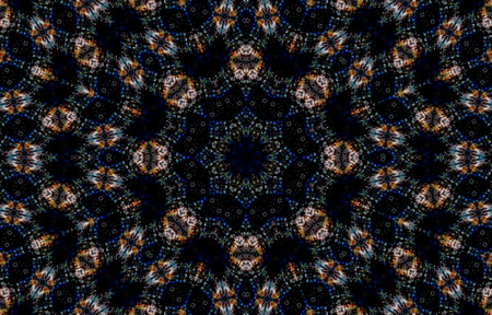 Abstract Colorful Painted Kaleidoscopic Graphic Background. Futuristic Psychedelic Hypnotic Backdrop Pattern With Texture. Folk Ethnic Floral Ornamental Mandala. Vintage Decorative Geometric Mosaicのeditorial素材