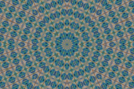 Abstract Colorful Painted Kaleidoscopic Graphic Background. Futuristic Psychedelic Hypnotic Backdrop Pattern With Texture. Folk Ethnic Floral Ornamental Mandala. Vintage Decorative Geometric Mosaicの写真素材