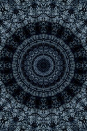 Abstract Colorful Painted Kaleidoscopic Graphic Background. Futuristic Psychedelic Hypnotic Backdrop Pattern With Texture. Folk Ethnic Floral Ornamental Mandala. Vintage Decorative Geometric Mosaicの写真素材
