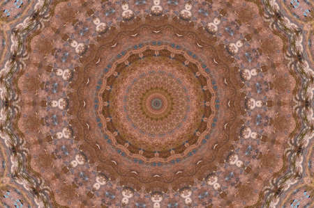 Abstract Colorful Painted Kaleidoscopic Graphic Background. Futuristic Psychedelic Hypnotic Backdrop Pattern With Texture. Folk Ethnic Floral Ornamental Mandala. Vintage Decorative Geometric Mosaicの写真素材