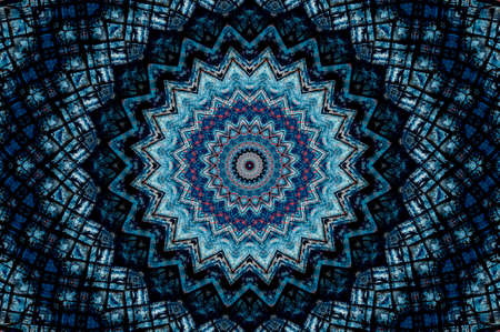 Abstract Colorful Painted Kaleidoscopic Graphic Background. Futuristic Psychedelic Hypnotic Backdrop Pattern With Texture. Folk Ethnic Floral Ornamental Mandala. Vintage Decorative Geometric Mosaicの写真素材