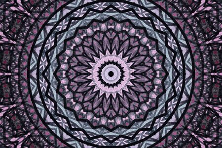 Abstract Colorful Painted Kaleidoscopic Graphic Background. Futuristic Psychedelic Hypnotic Backdrop Pattern With Texture. Folk Ethnic Floral Ornamental Mandala. Vintage Decorative Geometric Mosaicの写真素材