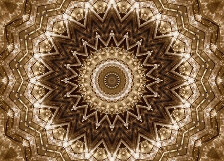 Abstract Colorful Painted Kaleidoscopic Graphic Background. Futuristic Psychedelic Hypnotic Backdrop Pattern With Texture. Folk Ethnic Floral Ornamental Mandala. Vintage Decorative Geometric Mosaicの写真素材