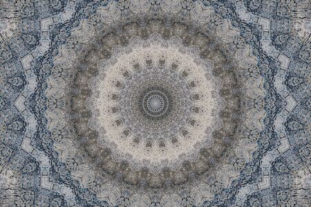 Abstract Colorful Painted Kaleidoscopic Graphic Background. Futuristic Psychedelic Hypnotic Backdrop Pattern With Texture. Folk Ethnic Floral Ornamental Mandala. Vintage Decorative Geometric Mosaicの写真素材