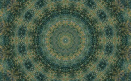 Abstract Colorful Painted Kaleidoscopic Graphic Background. Futuristic Psychedelic Hypnotic Backdrop Pattern With Texture. Folk Ethnic Floral Ornamental Mandala. Vintage Decorative Geometric Mosaicの写真素材